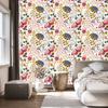 Wallpaper Flowers White, Cream, Coral and Beige for Living Room and Bedroom 50x1000