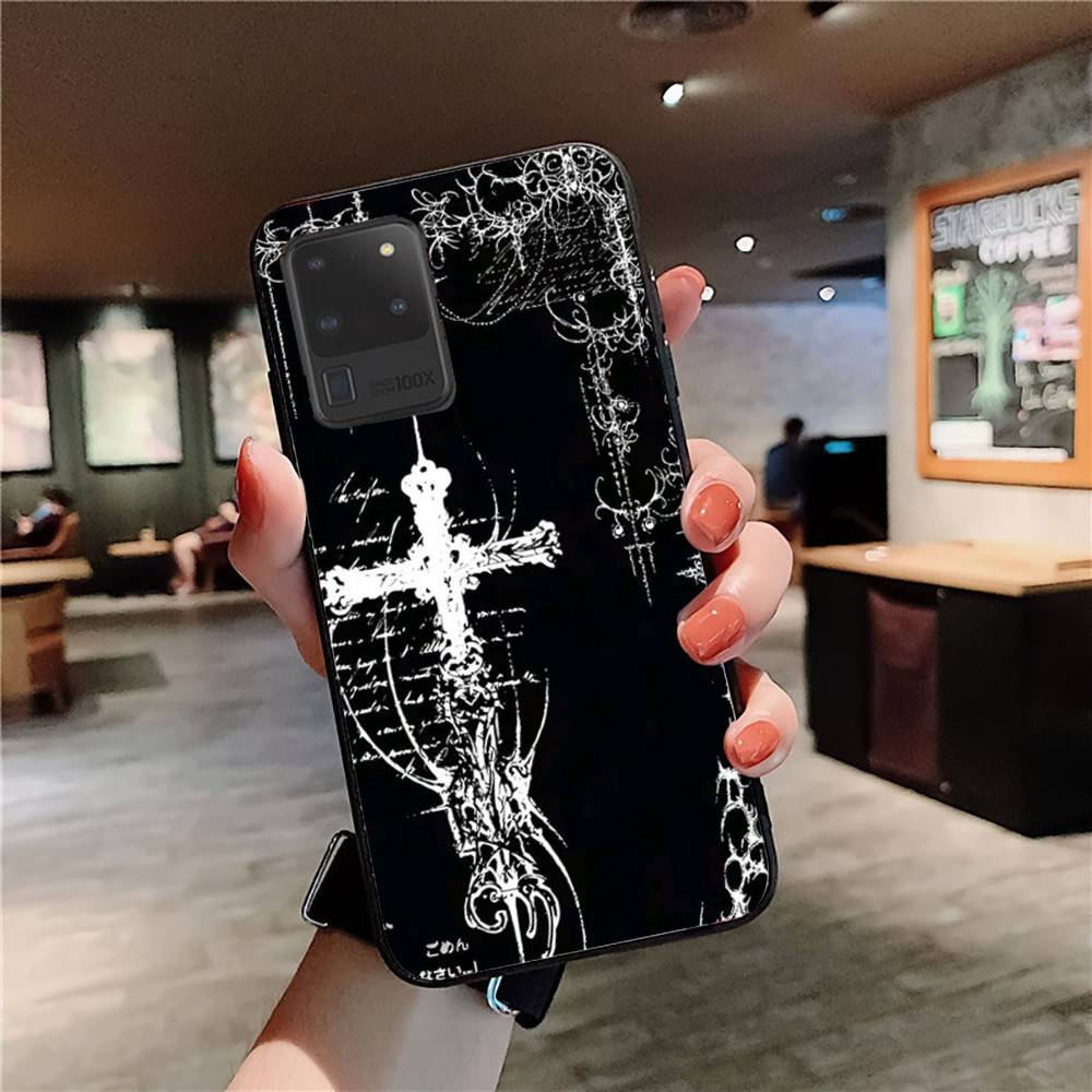 Gothic Cyber Sigil Cross Phone Case For Samsung S 24 Fe 25 Ultra Plus 20 Lite 21 30 22 23 24 22 Ultra 5G Fundas