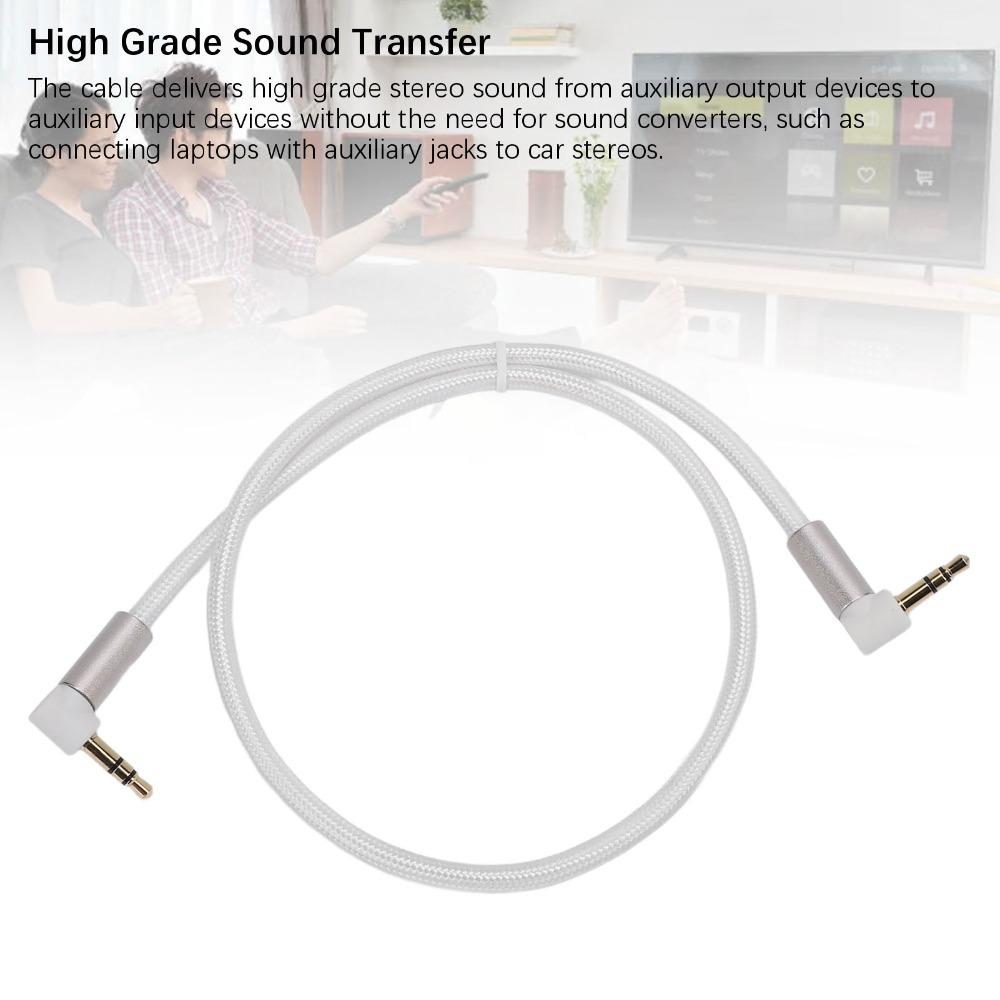 90 Degree Angle Stereo Auxiliary Cord Stereo Sound Support Male To Male Aux Cable  for Headphone