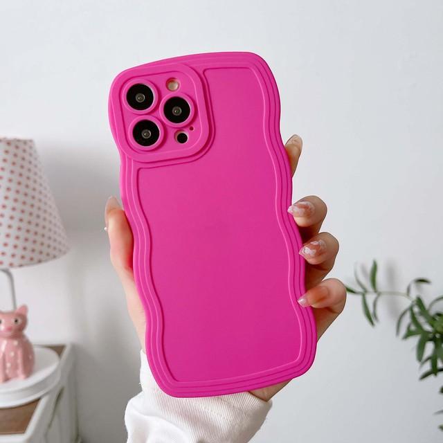 Противоударный матовый силиконовый мягкий чехол Ins Big Wavy Jane для Iphone 11 12 Mini 13 Promax 14 Pro Max 7 8 Plus