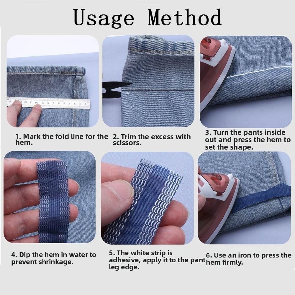 Washable Pants Hem Tape Self Adhesive Trouser Edge Paste Durable Fabric Fusing Tape  Jeans Hemming