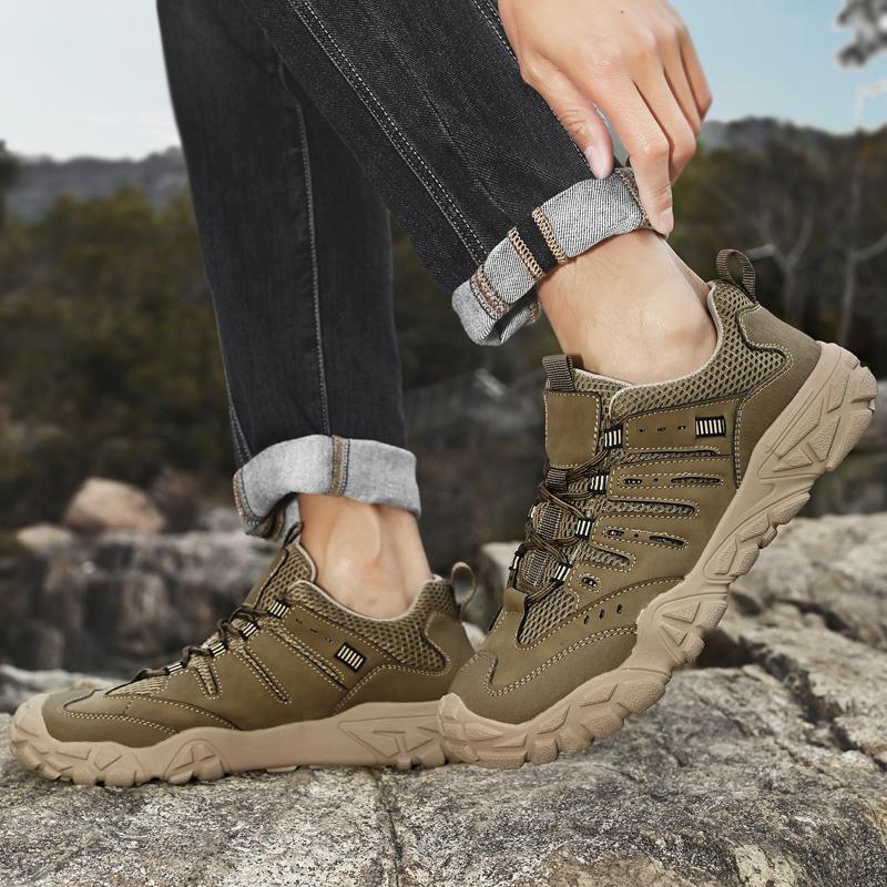 Fashion Male Mountain Travel Sandals 2025 New Men's Outdoor Hiking Shoes Durable Waterproof Trekking Casual Sneakers Men Non-Slip Flats