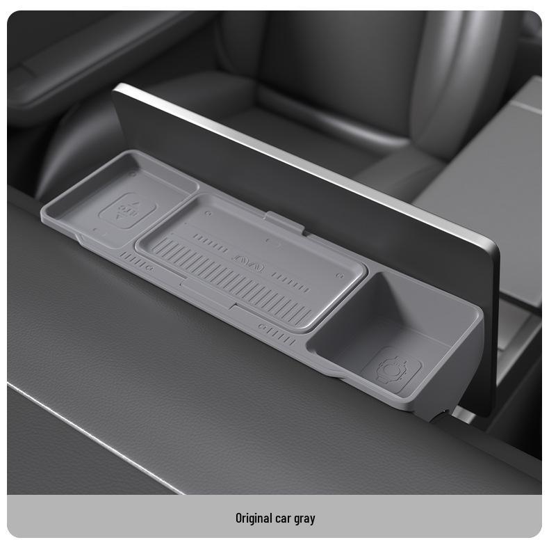 Silicone Anti-Shake Storage Box for Tesla Rear Screen Compartment