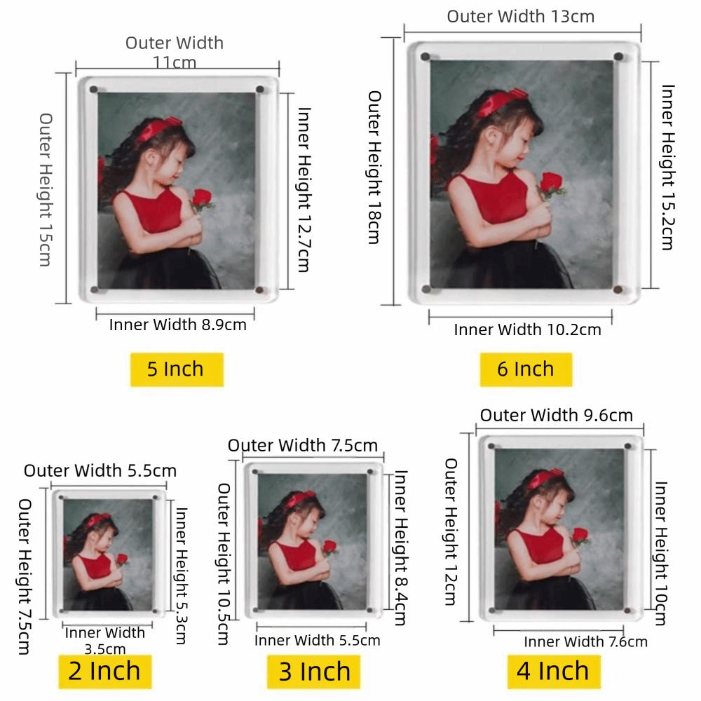 Double Sided Fridge Magnetic Photo Frame Transparent Fridge Photo Frame Refrigerator Display