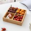 Nanmu Bamboo Nine-Grid Snack & Fruit Storage Box with Healthy Compartments