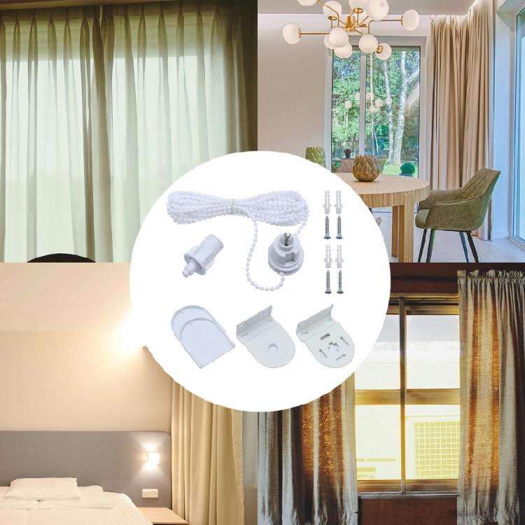 32mm Roller Blind Fittings Set Plastic Brackets Beaded Chain Rolling Curtain Shade Replacement Repair Kits with Screws