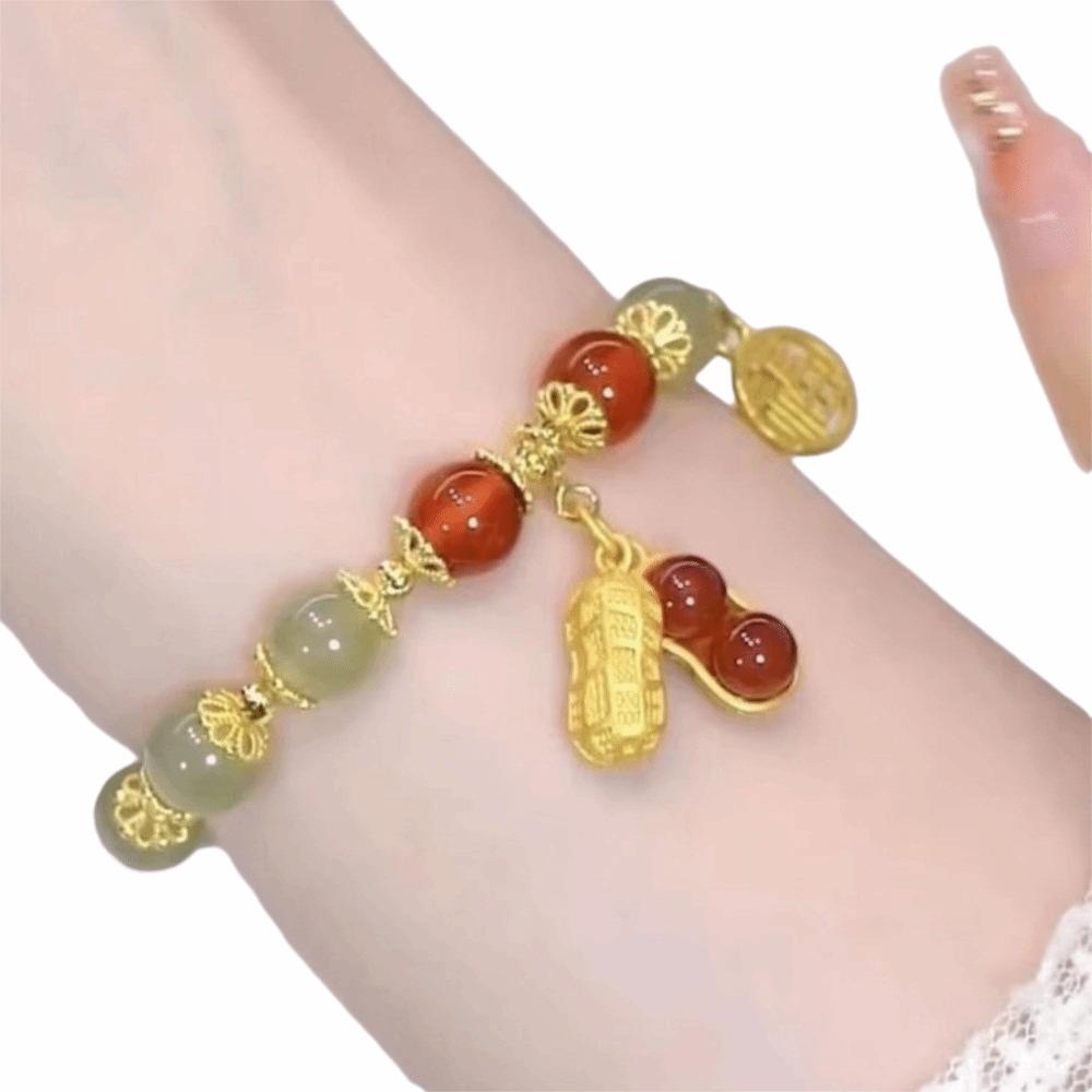 Vintage Imitation   Beaded Bangle Exquisite Chinese Style Wrist Chain  Women Style B