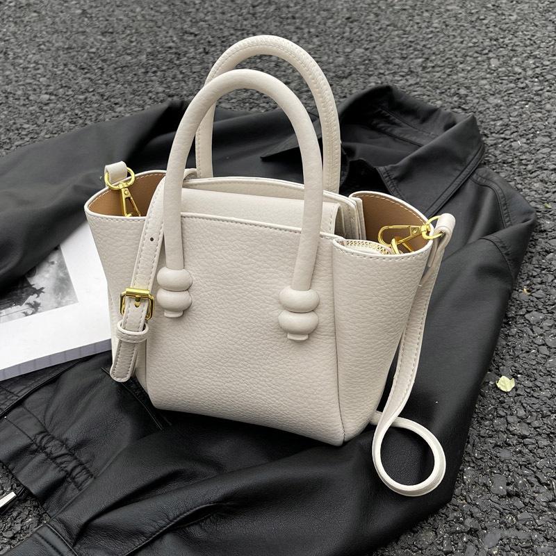 Fashionable Women PU Leather Pack  Summer New Simple Solid Color Crossbody Bag Casual Female Handle Bucket Bags