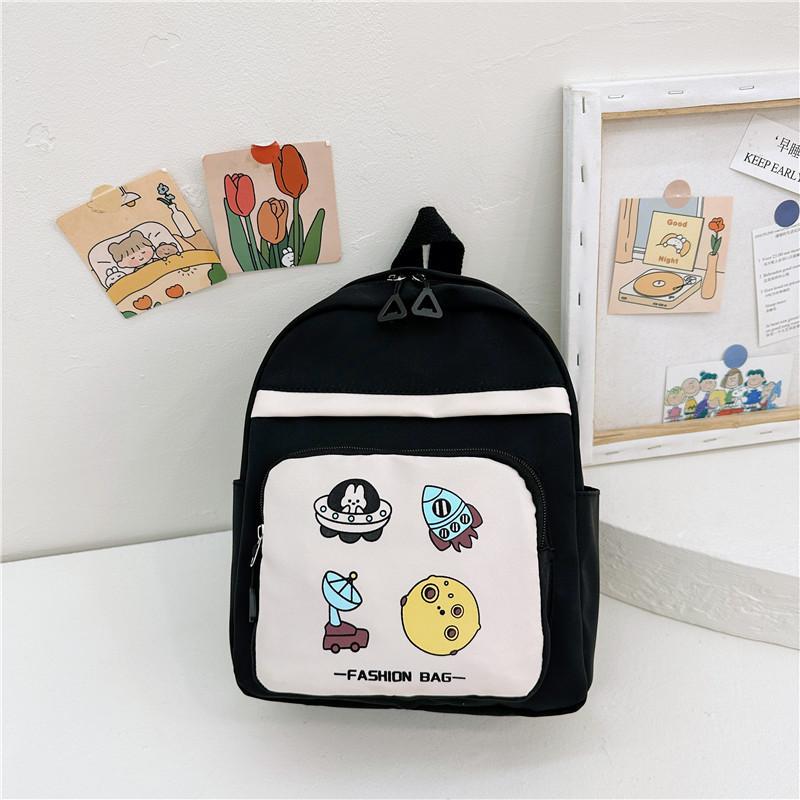 Adorable Nylon Kids Backpack Cute Geometric Pattern For School Use