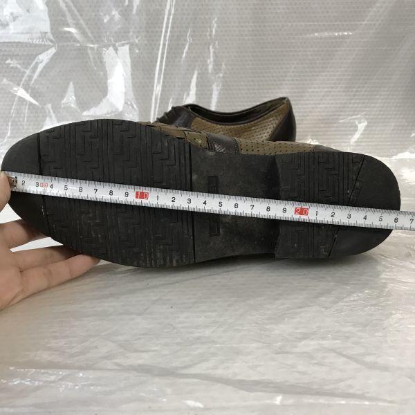 LANCEL Leather Oxford Shoes [24.0 / Brown / Woven Saddle Design] Business Dress(USED)