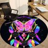 1PC Butterfly Dreamcatcher Office Round Area Rug,  Mat Suitable ForOffice, Under Office Chairs Bedroom Living Room Home Decor, Room Deco