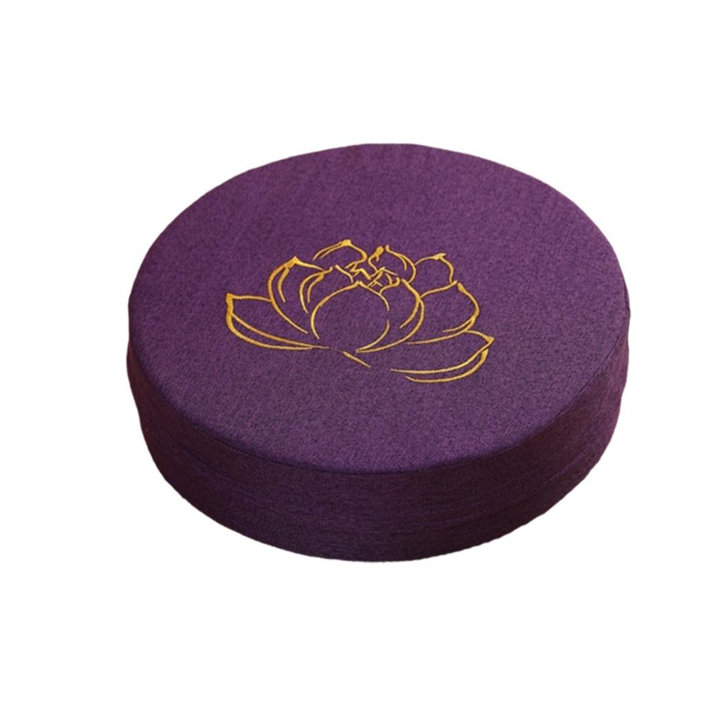Embroidered Lotus Tatami Mat Thickened Seat Cushion Household Yoga Meditation Cushion Living Room Foam темно-фиолетового