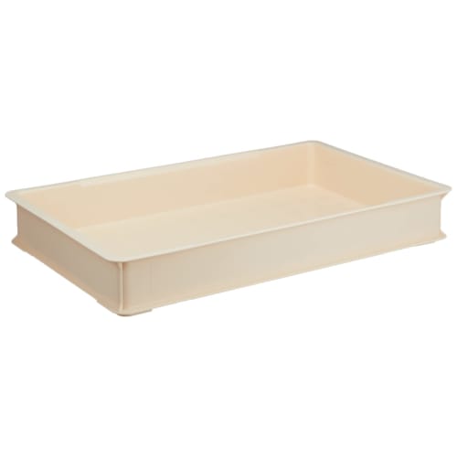 Shinki Gosei Tombo Commercial Food Container, Food Tray, Mochi Box, 12.6L Capacity, Set of 2 (Containers) and 1 (Lid), Ivory, 57.5cm Wide x 35cm Deep