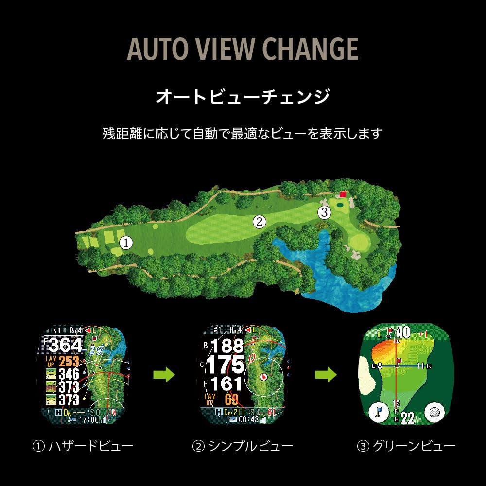 Shot Navi Crest2 Touch Schwarz 1,2 Zoll Touchpanel Farb-LCD Ausgestattet mit dem neuesten GPS-Chip [M10] Hergestellt in Japan (hergestellt in einem inländischen ISO9001