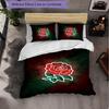 Set Biancheria da Letto 3 Pezzi in Microfibra con Fantasia Rugby Inglese Copripiumino Decorativo per Camera da Letto Uso Domestico