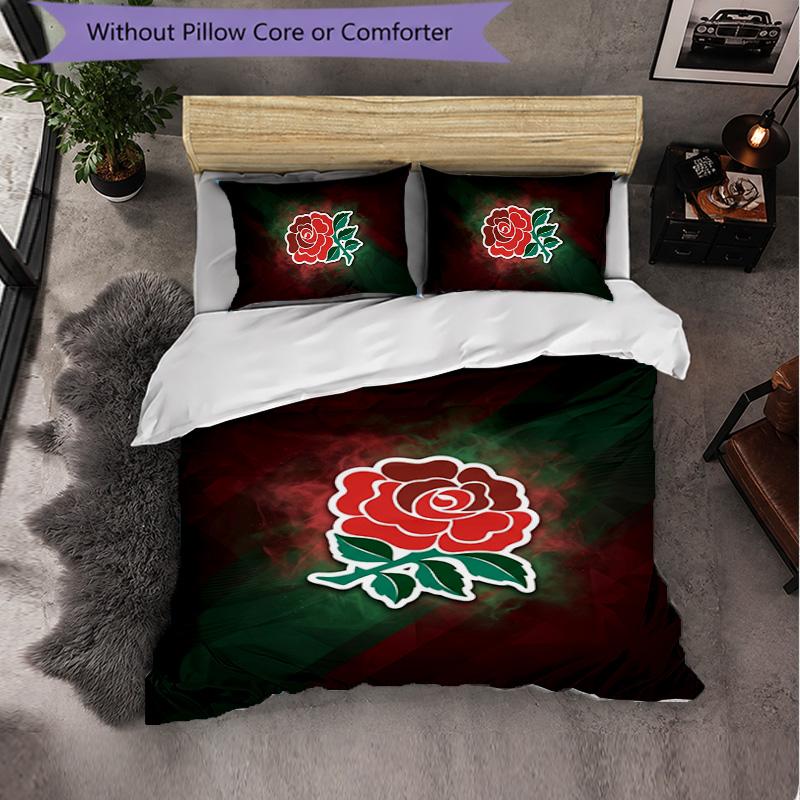 Set Biancheria da Letto 3 Pezzi in Microfibra con Fantasia Rugby Inglese Copripiumino Decorativo per Camera da Letto Uso Domestico