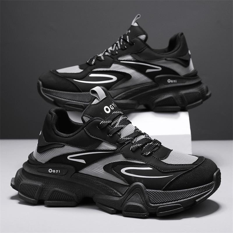 Mesh sneakers men's casual dad shoes men's autumn 2024 new men's shoes platform heightening shoes student
