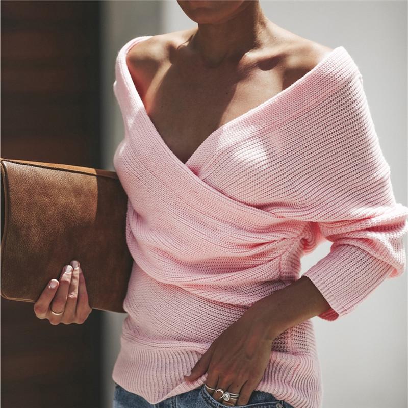2026 Europe Autumn/Winter Women's Slim Fit V-neck Knitwear Pullover Sweater
