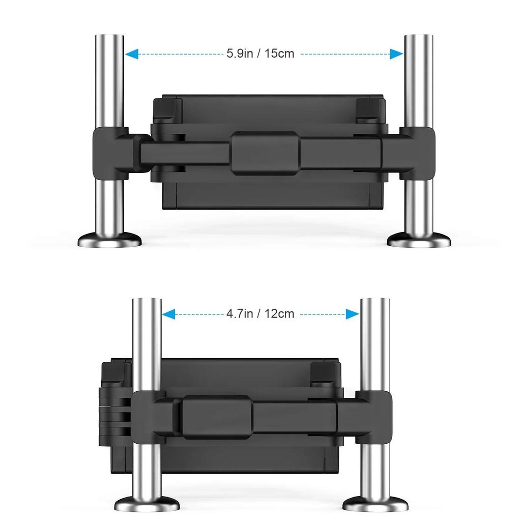 Universal Retractable Car Backrest Cell Phone Holder 360 Degree Rotation Adjustable Seat Rear Holder for Tablet 5-13 Inches