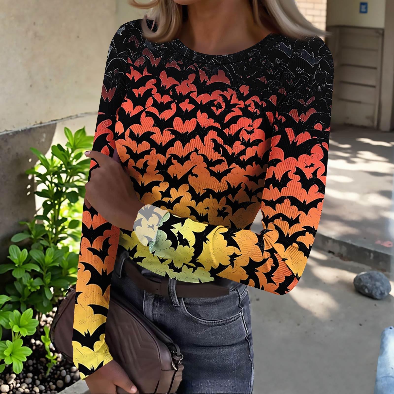 

Женская футболка с облегающим низом, модная повседневная с градиентным принтом, пуловер с круглым вырезом и длинными рукавами XL жёлтый