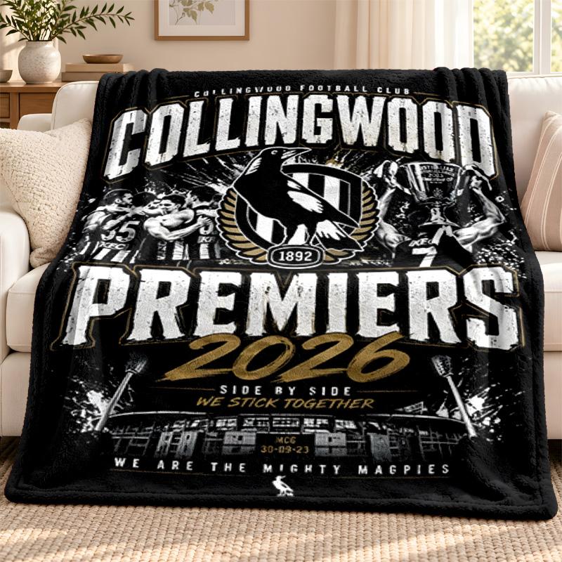 Collingwood Football Club Decke Flanelldecke Weiche Gemütliche Plüschdecke für Sofa Bett Leichte Heimdekoration Outdoor Camping