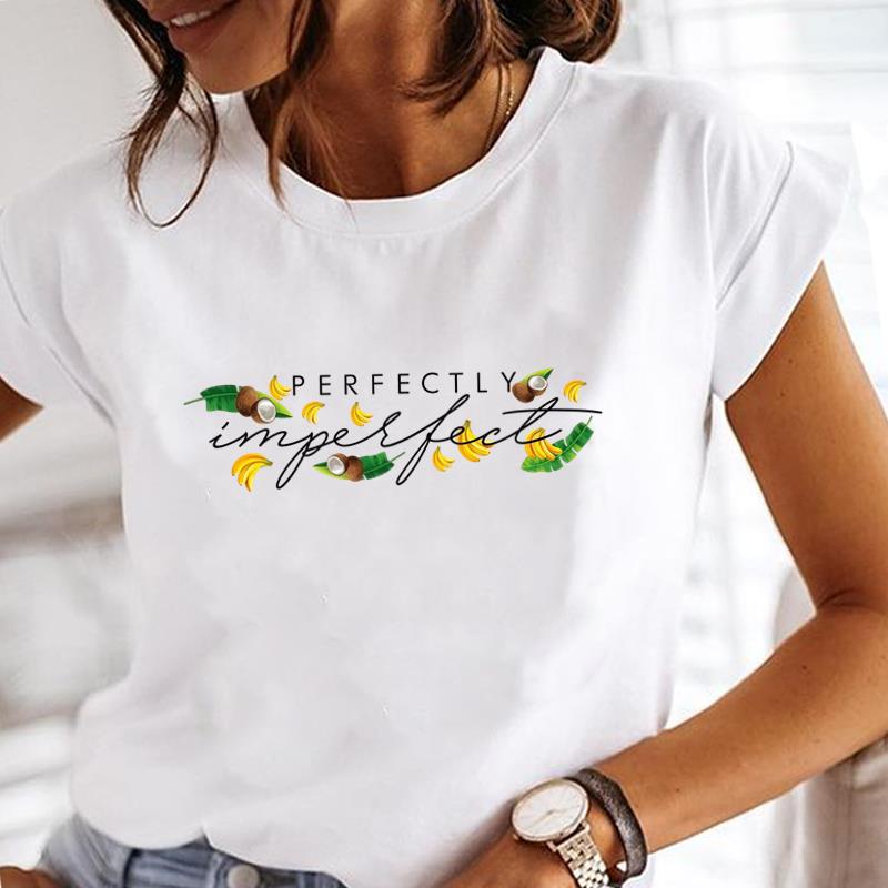 (Asian Size) Flower Trend Lovely Women Lady Female Top Printed Tee Summer Clothing Casual T Shirt Fashion Graphic Short Sleeve T-shirts