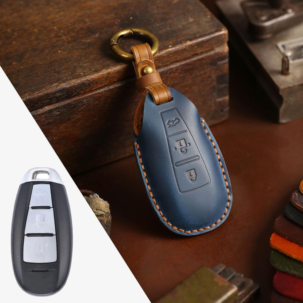Leather Key Cover Is Suitable for Changan Suzuki Key Cover, Leather Pure Handmade High-end Car Key Bag Protective Cover.