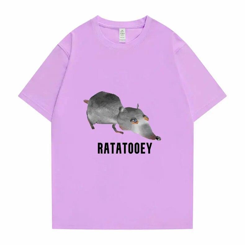 New Harajuku RATATOOEY T Shirts Funny Mouse Print Tshirt Summer Unisex Women Fashion Creative Tees Short Sleeve Unisex LooseT-shirt