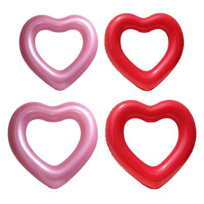 Anneaux de natation pour piscine pour enfants Forme de cœur Tube gonflable Flotteur de piscine Jouet de plage Jouet flottant de piscine pour filles Garçons