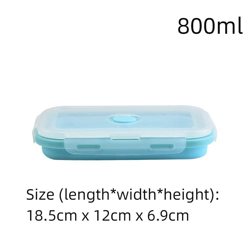 New Silicone Stackable Lunch Box Collapsible Food Storage Container Foldable Microwaveable Leftover Meal Box Kitchen Accessories