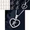 Stunning 26 Letters Heart Love Crystal Women Silver Plated Chain Necklace Jewelry For Meaningful Connections