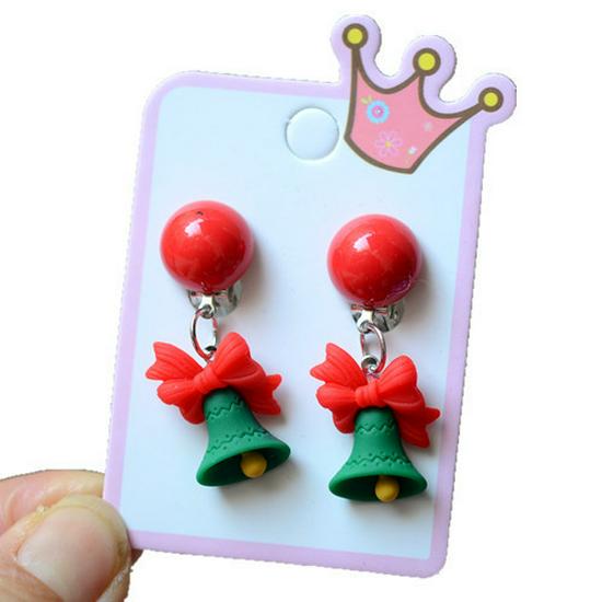 Colorful Acrylic Santa Claus Cartoon Earrings – Parent-Child Style Clips