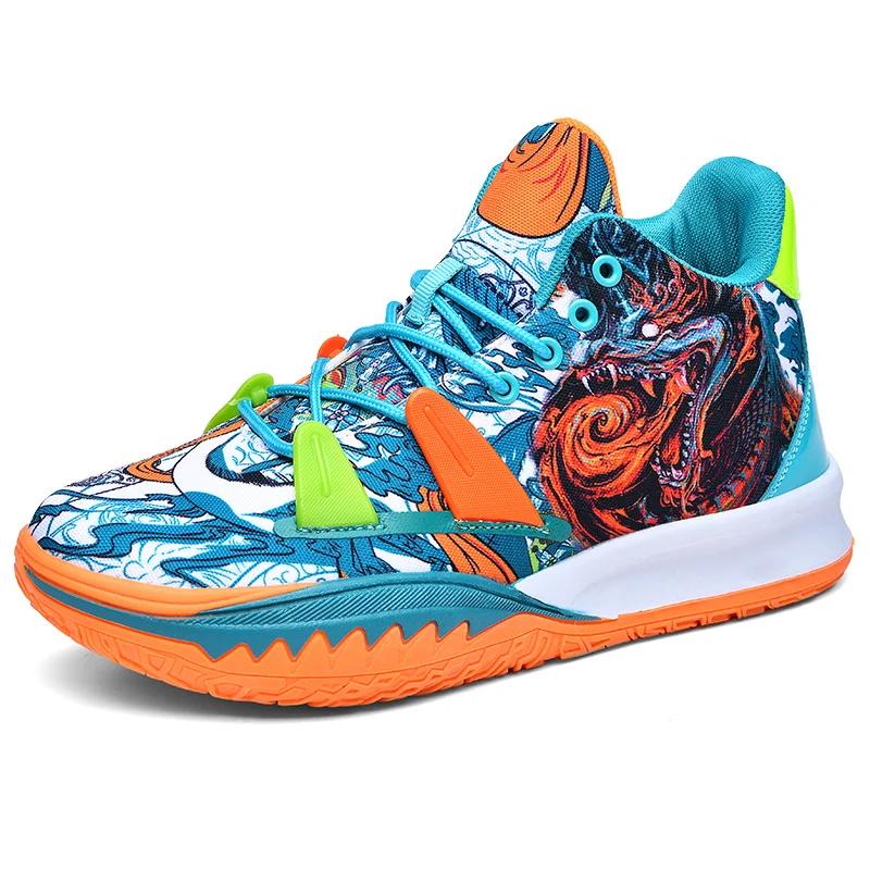 Breathable Sports Shoes Boys Basketball Sneakers Men's Non-Slip Shoes Comfortable Gym Training Athletic Shoes Shock Absorption