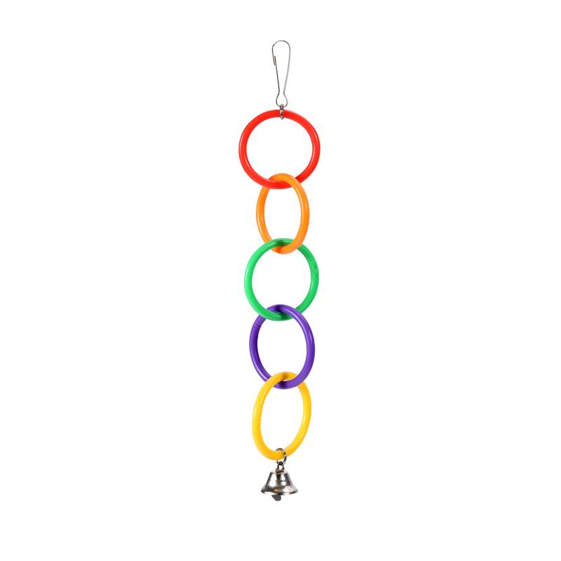 Bird Crawling Toy Parrot Hanging Colored Ring Bell Climbing Training Relieve Boredom Cockatoo Budgerigar Bird Cage Decoration