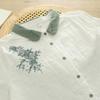 Women's Double-Layer Cotton Long-Sleeve Shirt, Autumn 2025 Retro Embroidered Collar, Soft and Breathable Pure Cotton.