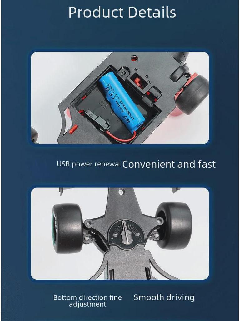 Rechargeable F1 Formula High-Speed Drift RC Car with Spray Effects