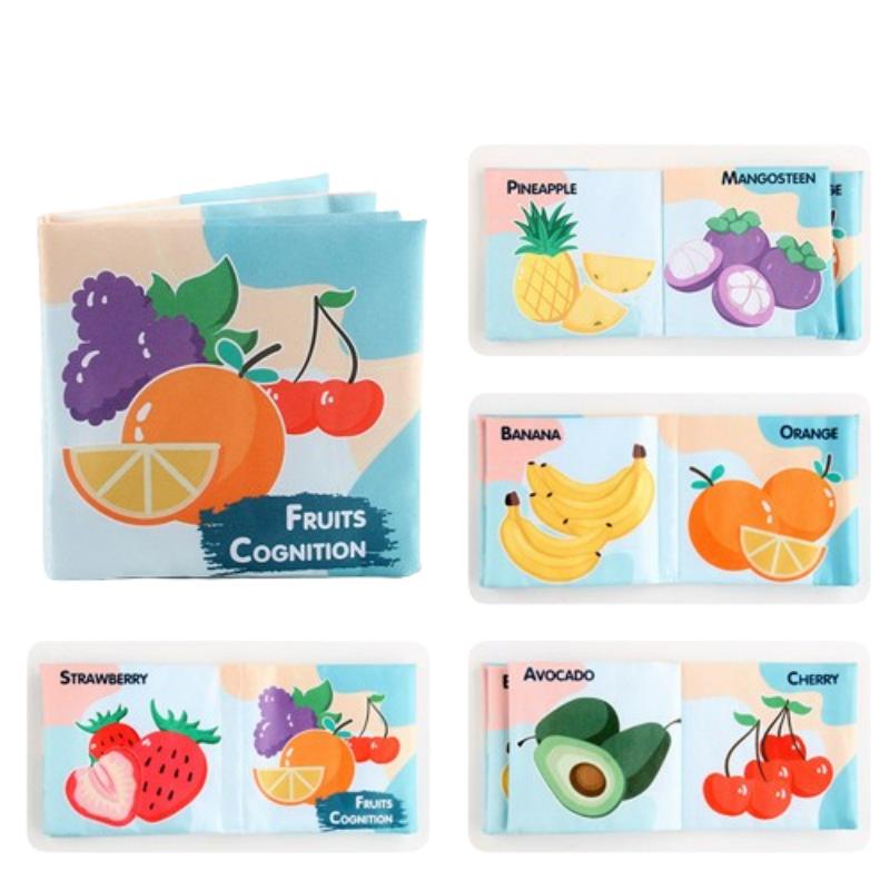 

Мягкая тканевая детская книжка, развивающая эмоциональные, зрительные и интеллектуальные навыки Fruit