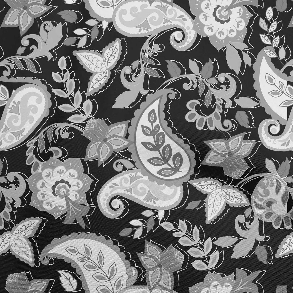 oneOone Cotton Flex Bluish Violet Fabric Asian Paisley Floral Quilting Supplies Print Sewing Fabric By The Yard 40 Inch
