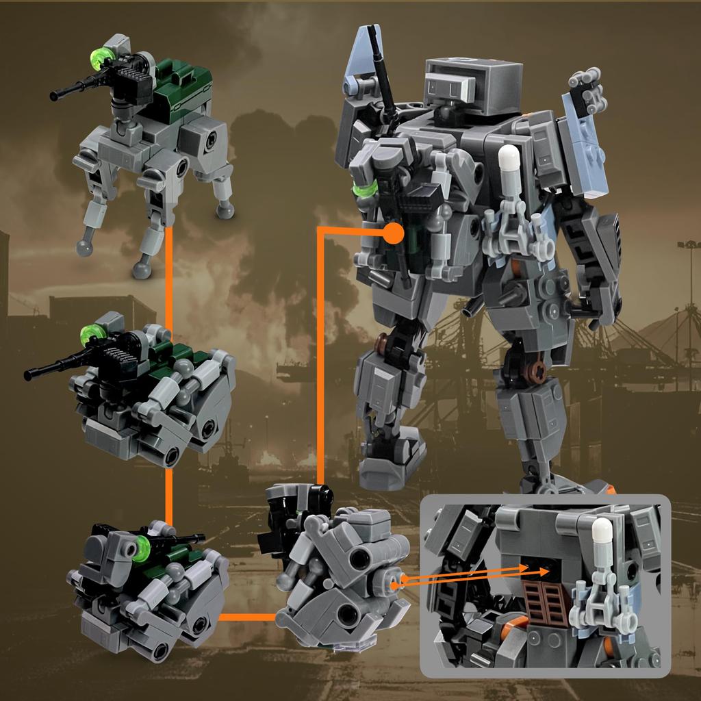 MyBuild Armed Forces Alpha Pathfinder 6020 - Reconnaissance Tactical Mech | Scout Drone & Dog-like Quadrupedal Support Bot | Articulated Robot Model |