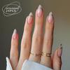 24-Piece Medium Long Gold-Edged French Water Drop False Nails Set