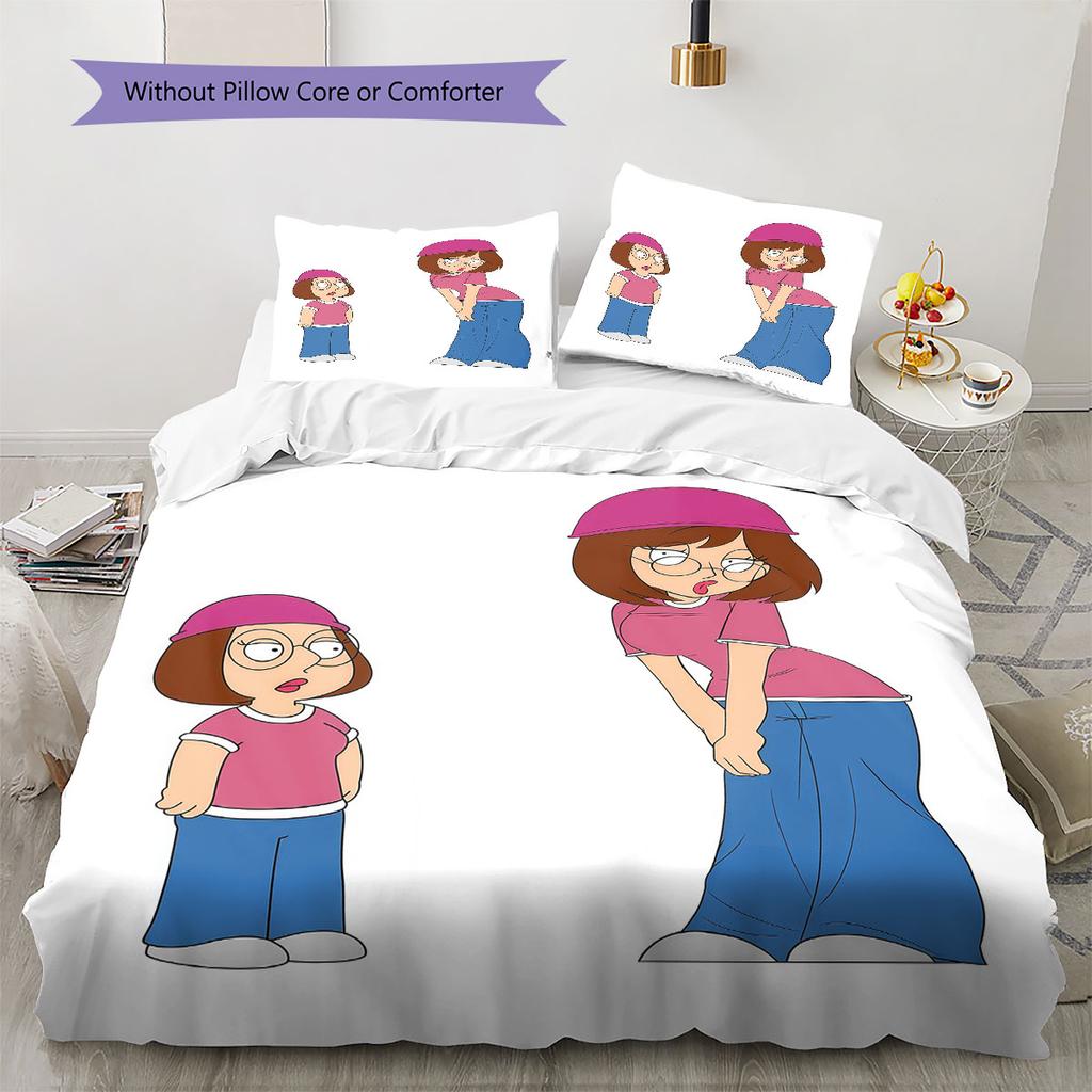 Meg Griffin Pattern Bedding Home Decoration Birthday Gift ( 1 duvet cover + 2 pillowcase, without core),fan merchandise.