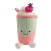 Matcha Bubble Boba Tea Pink Latte Plush Drink Stuffed Smiling Face Plushie Home Decoration Gift