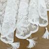 Fashion White Lace Short Curtain Tassel Small Fresh Tulle Window Half Curtains Cabinet Drapes for Home Deco