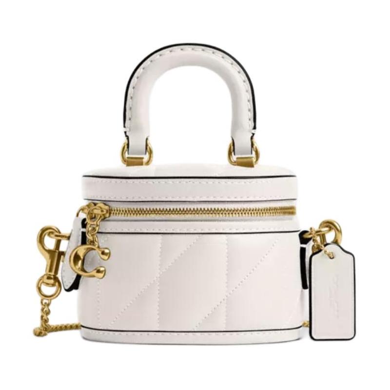 

COACH Trail 12 Top Handle Zipper Closure Nappa Leather Shoulder Bag Mini Women s Chalk White білий