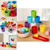 Wooden Montessori Color Sorting Cups Educational Toy For Childrens Cognitive Development