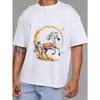 White T Shirt with Horse and 2026 Design for Casual Wear