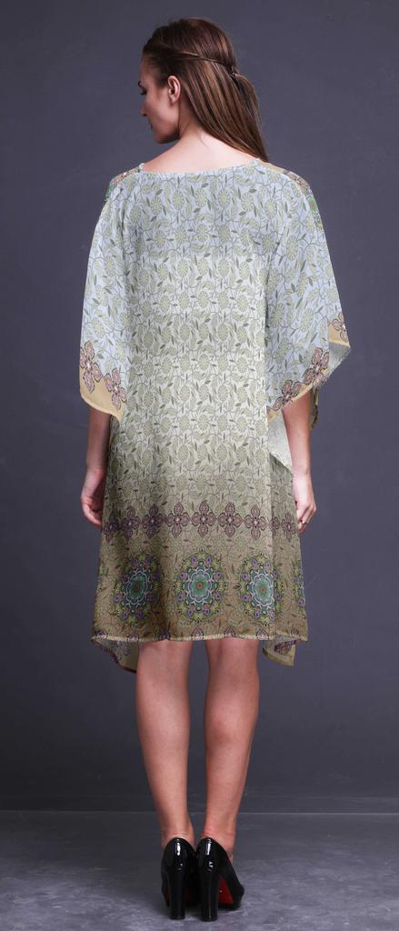 Phagun Ladies Kaftan Holiday Loungewear Midi Dress Beach Coverup-4X-5X