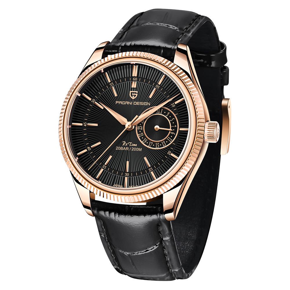 Bojani Paganidesign 1689 Men's Watch with Stainless Steel and Genuine Leather Strap