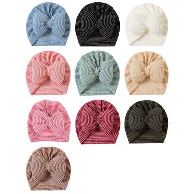 Infant Striped Hat with Bowknot Comfortable Cotton Blend Headwear Unisex Baby Striped Hat Comfortable for Boy & Girls