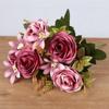 1 ks Plastová narozeninová imitace růže květina Garaden Falešná květinová kytice Domácí dekorativní Hedvábná svatební párty Umělá pivoňka